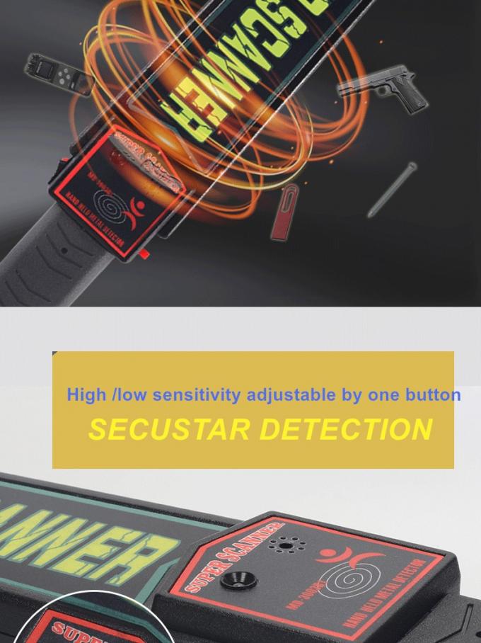 Calibrage élevé tenu dans la main d'individu d'alarme de sensibilité de détecteurs de métaux de sécurité de MD-3003BI 0